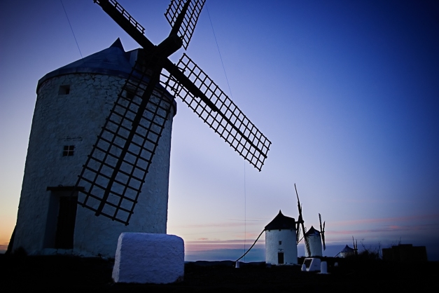 Consuegra Windmills at dusk