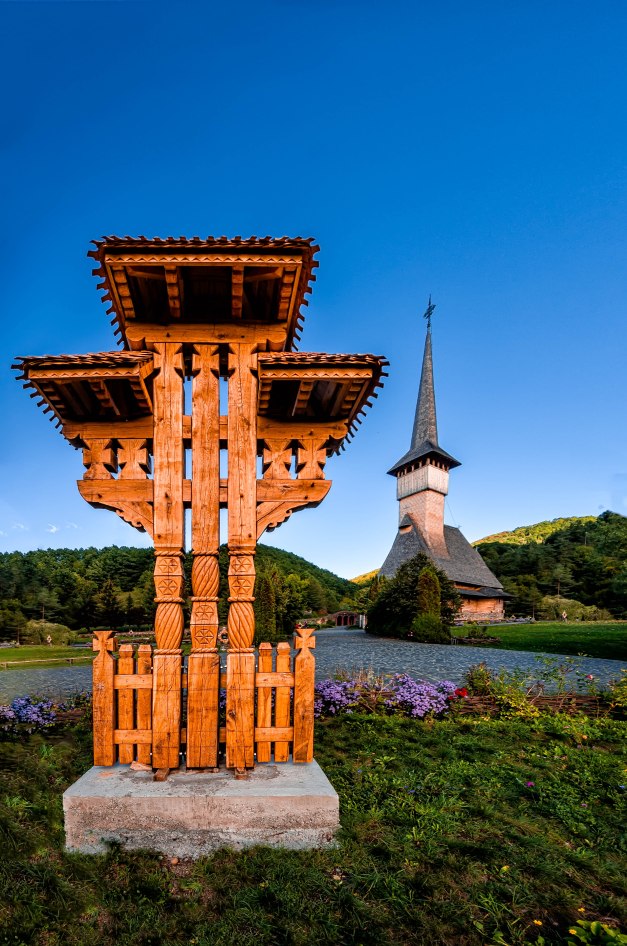 Barsana wooden church modern Romania Maramures