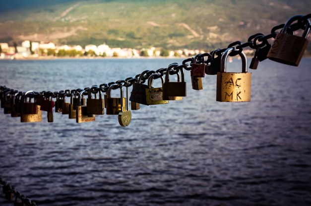 Ohrid love padlocks